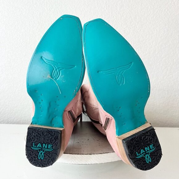 Lane LEXINGTON Over the Knee Womens Cowboy Boots 5.5 Pink Western Cowgirl Tall - Picture 11 of 14